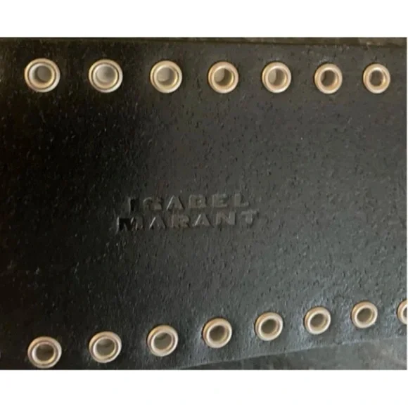 ISABEL MARANT Aliette Black Studded Leather Belt with Stone Accents NEW - 75cm - Picture 8 of 9